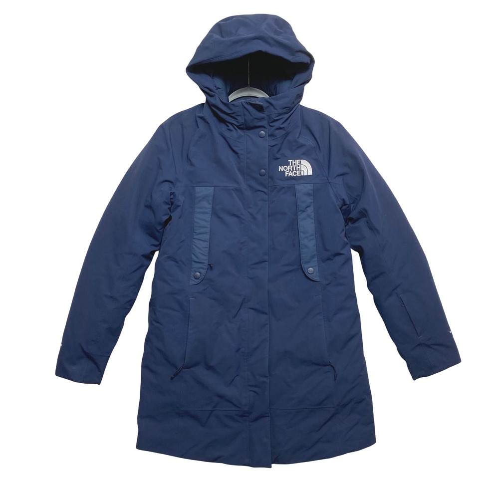 The North Face Parka Jacket Womens S Blue Hooded Insulated DryVent Coat